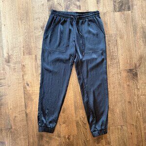 LILLA P Black Satin Joggers Size Small